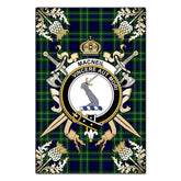 Clan MacNeil of Colonsay Modern Tartan Crest Black Garden Flag - Gold Thistle CH32 Clan MacNeil / MacNeill Tartan Today