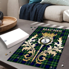 Clan MacNeil of Colonsay Modern Tartan Crest Thistle Jigsaw Puzzles Gift For Family FV27 Clan MacNeil / MacNeill Tartan Today