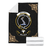 Clan MacNeil (of Colonsay) Crest Tartan Premium Blanket Black DO53 Clan MacNeil / MacNeill Tartan Today