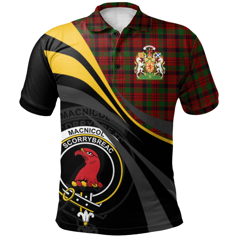 Clan MacNicol - Nicolson 01 Tartan Polo Shirt - Royal Coat Of Arms Style PW13 MacNicol - Nicolson 01 Tartan Tartan Polo