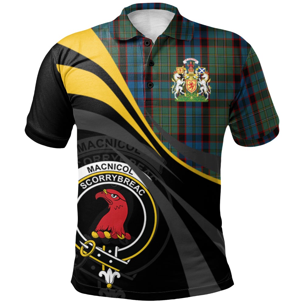 Clan MacNicol Hunting Tartan Polo Shirt - Royal Coat Of Arms Style ZE64 MacNicol Hunting Tartan Tartan Polo