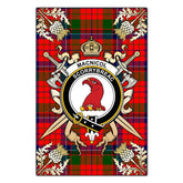 Clan MacNicol of Scorrybreac Tartan Crest Black Garden Flag - Gold Thistle AW41 Clan MacNicol Tartan Today