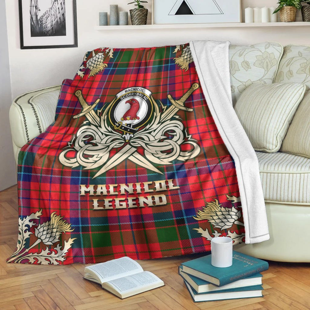 Clan MacNicol of Scorrybreac Tartan Gold Courage Symbol Blanket IJ93 Clan MacNicol Tartan Today