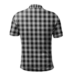 Clan MacPhee Black and White Tartan Polo Shirt XJ52 MacPhee Black and White Tartan Tartan Polo