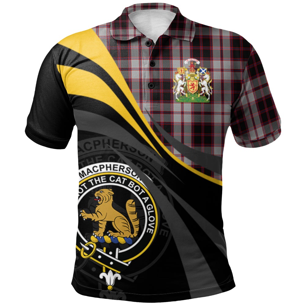 Clan MacPherson Tartan Polo Shirt - Royal Coat Of Arms Style VU44 MacPherson Tartan Tartan Polo