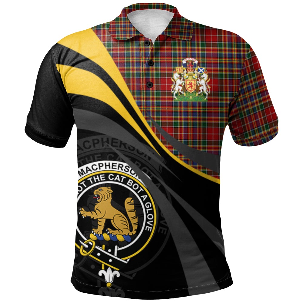 Clan MacPherson 3 Tartan Polo Shirt - Royal Coat Of Arms Style NT86 MacPherson 3 Tartan Tartan Polo
