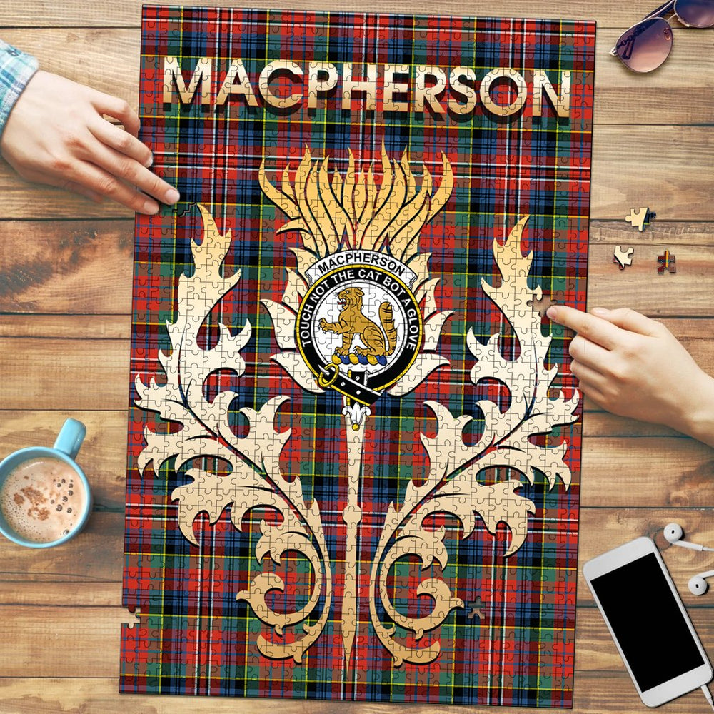 Clan MacPherson Ancient Tartan Crest Thistle Jigsaw Puzzles Gift For Family PB81 Clan MacPherson Tartan Today