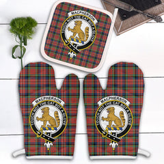 Clan MacPherson Ancient Tartan Crest Oven Mitt And Pot Holder (2 Oven Mitts + 1 Pot Holder) IU56 Clan MacPherson Tartan Today