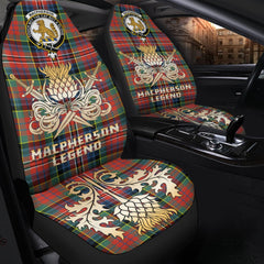 Clan MacPherson Ancient Tartan Crest Car Seat Cover - Gold Thistle Courage Symbol StyleSA27 Clan MacPherson Tartan Today