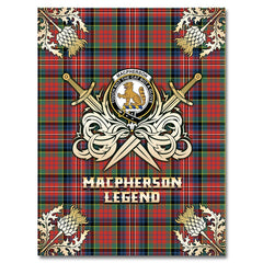 Clan MacPherson Ancient Tartan Gold Courage Symbol Blanket HG86 Clan MacPherson Tartan Today
