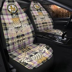 Clan MacPherson Dress Ancient Tartan Crest Car Seat Cover - Gold Thistle Courage Symbol StyleAB89 Clan MacPherson Tartan Today