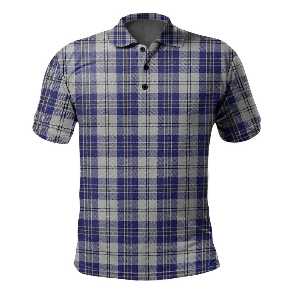 Clan MacPherson Dress Blue Tartan Polo Shirt PJ51 MacPherson Dress Blue Tartan Tartan Polo