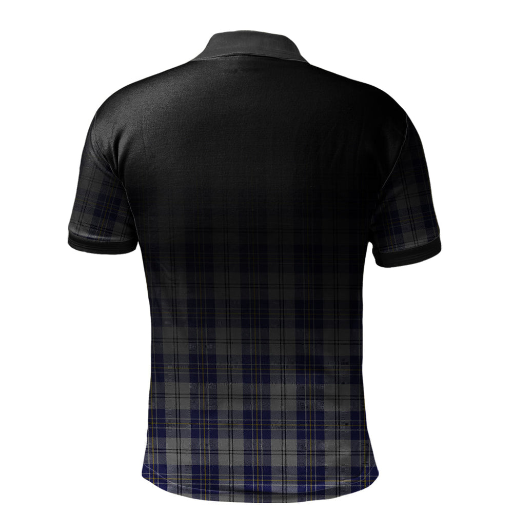 Clan MacPherson Dress Blue Tartan Polo Shirt - Alba Celtic Style RH68 MacPherson Dress Blue Tartan Tartan Polo