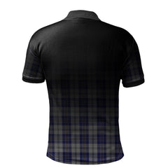Clan MacPherson Dress Blue Tartan Polo Shirt - Alba Celtic Style RH68 MacPherson Dress Blue Tartan Tartan Polo
