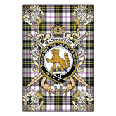 Clan MacPherson Dress Modern Tartan Crest Black Garden Flag - Gold Thistle PX10 Clan MacPherson Tartan Today