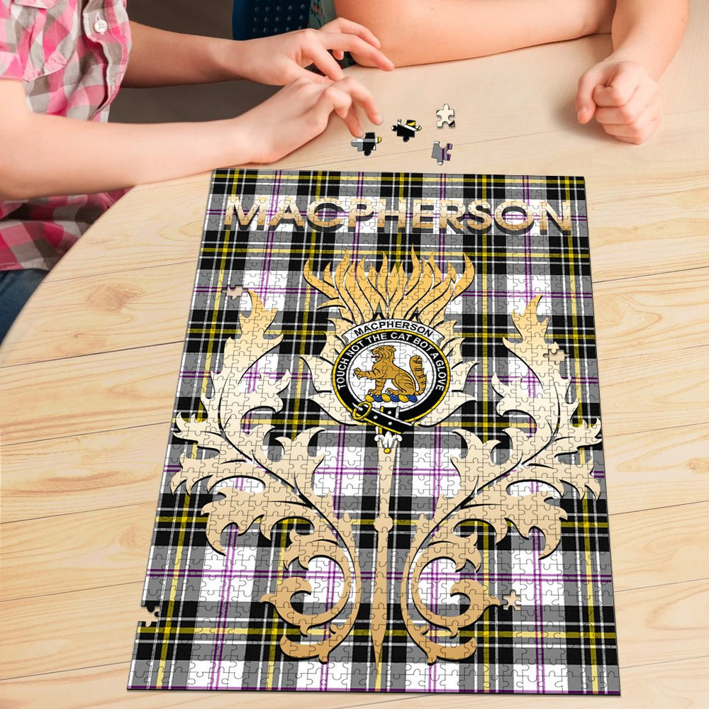 Clan MacPherson Dress Modern Tartan Crest Thistle Jigsaw Puzzles Gift For Family RY96 Clan MacPherson Tartan Today