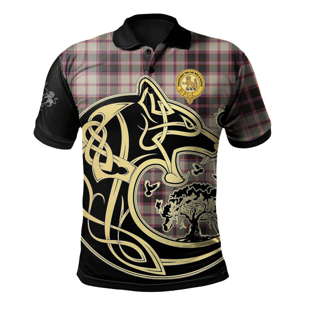 Clan MacPherson Hunting Ancient Tartan Polo Shirt Viking Wolf PP30 MacPherson Hunting Ancient Tartan Tartan Polo
