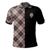 Clan MacPherson Hunting Ancient Tartan Polo Shirt Half of Me - Cross Style HO38 MacPherson Hunting Ancient Tartan Tartan Polo