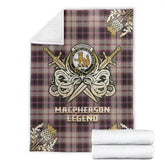Clan MacPherson Hunting Ancient Tartan Gold Courage Symbol Blanket BP17 Clan MacPherson Tartan Today