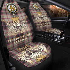 Clan MacPherson Hunting Ancient Tartan Crest Car Seat Cover - Gold Thistle Courage Symbol StyleSP85 Clan MacPherson Tartan Today