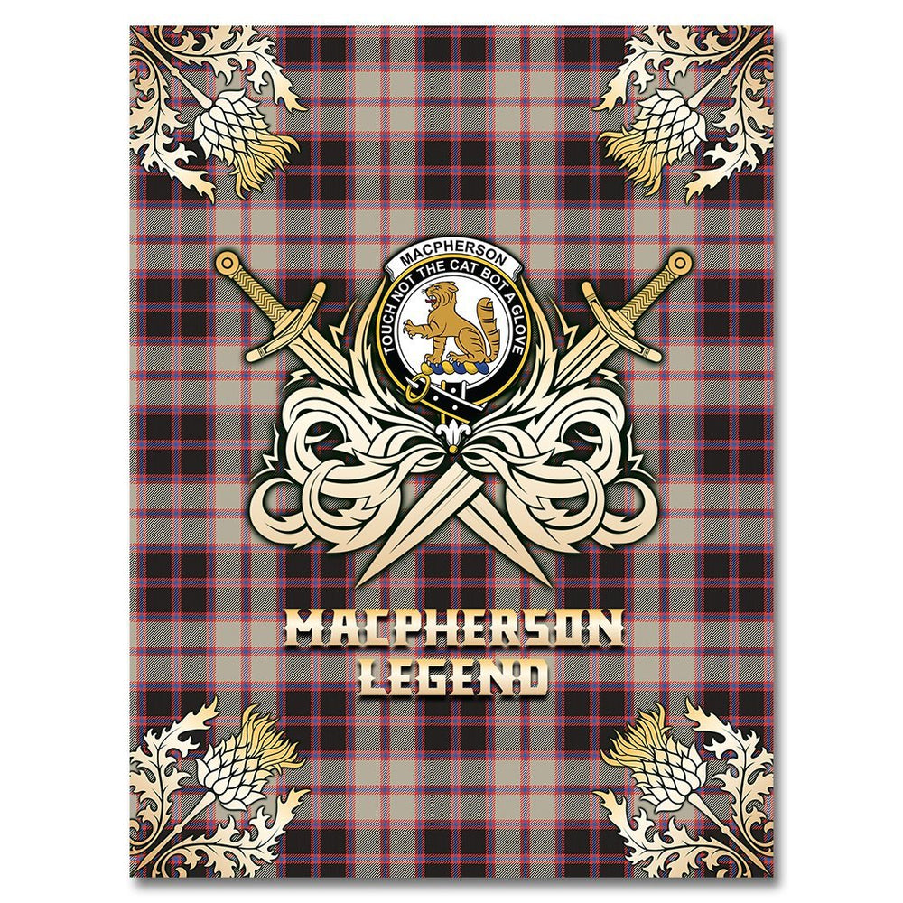 Clan MacPherson Hunting Ancient Tartan Gold Courage Symbol Blanket BP17 Clan MacPherson Tartan Today
