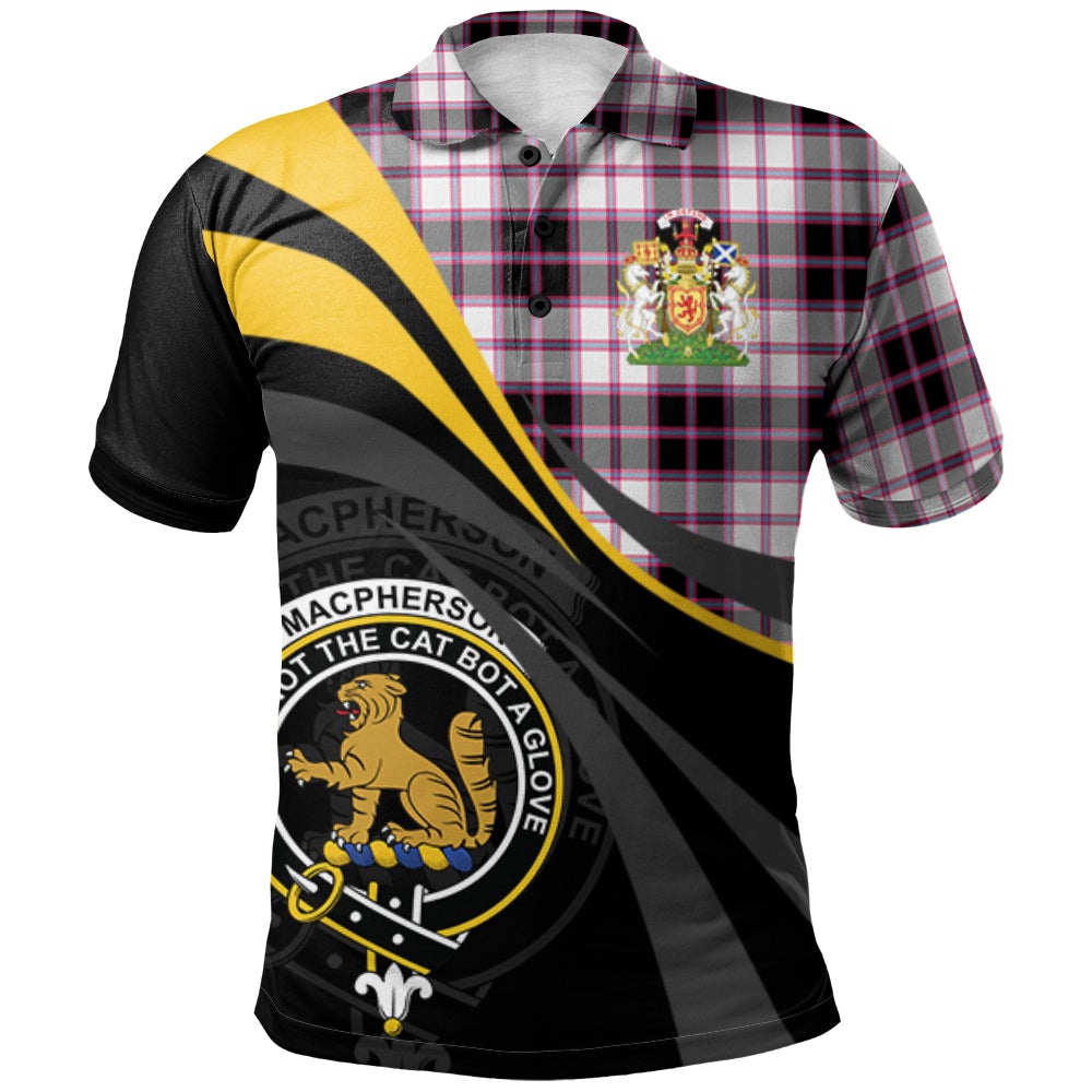 Clan MacPherson Hunting Modern Tartan Polo Shirt - Royal Coat Of Arms Style TA83 MacPherson Hunting Modern Tartan Tartan Polo