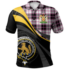 Clan MacPherson Hunting Modern Tartan Polo Shirt - Royal Coat Of Arms Style TA83 MacPherson Hunting Modern Tartan Tartan Polo