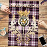 Clan MacPherson Hunting Modern Tartan Crest Thistle Jigsaw Puzzles Gift For Family JX30 Clan MacPherson Tartan Today