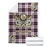 Clan MacPherson Hunting Modern Tartan Gold Courage Symbol Blanket FY80 Clan MacPherson Tartan Today