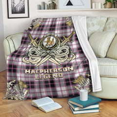 Clan MacPherson Hunting Modern Tartan Gold Courage Symbol Blanket FY80 Clan MacPherson Tartan Today