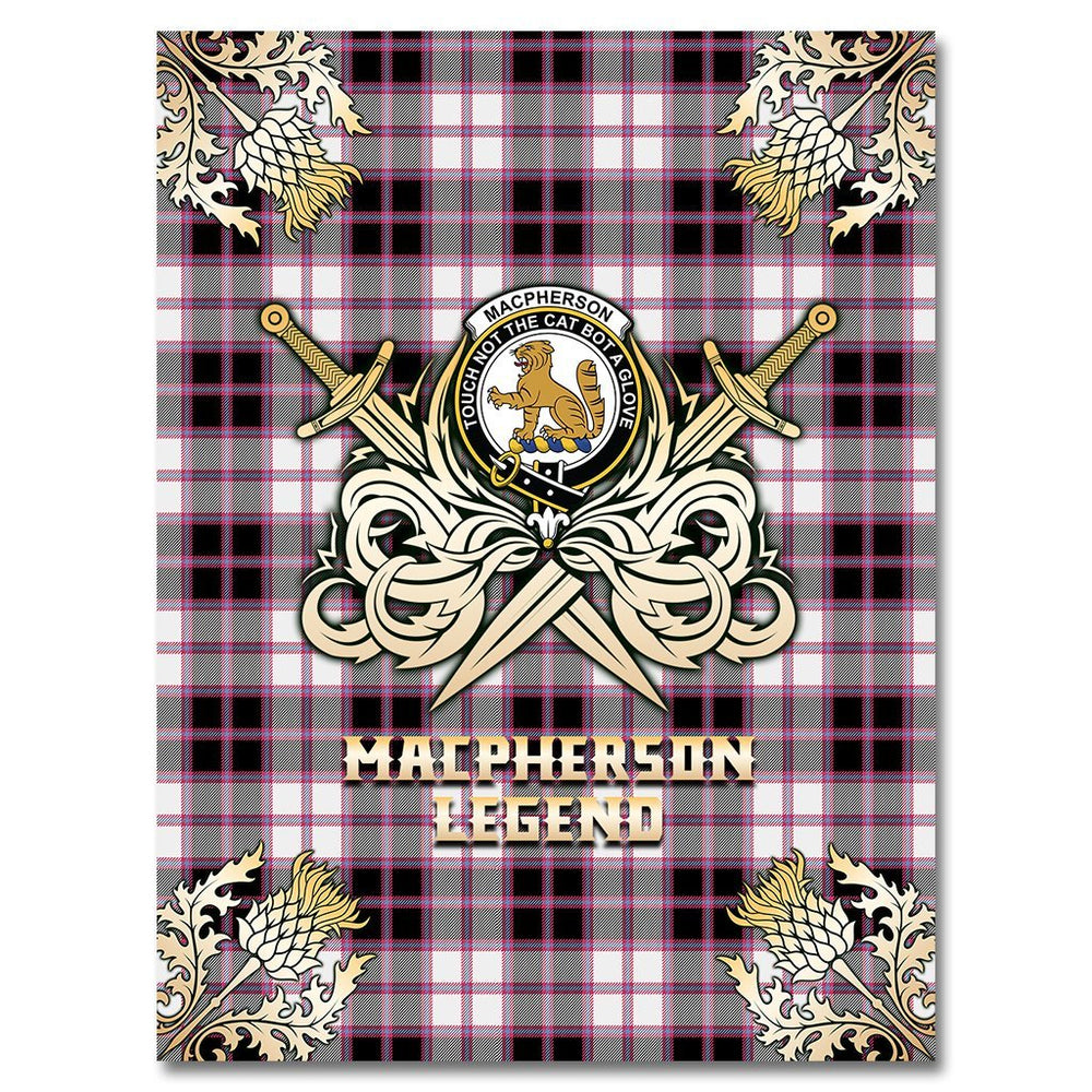 Clan MacPherson Hunting Modern Tartan Gold Courage Symbol Blanket FY80 Clan MacPherson Tartan Today