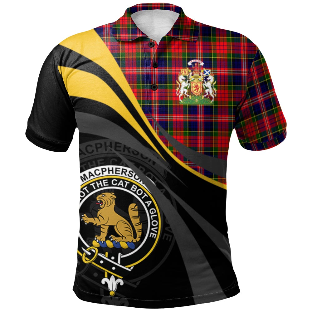 Clan MacPherson Modern Tartan Polo Shirt - Royal Coat Of Arms Style NC30 MacPherson Modern Tartan Tartan Polo