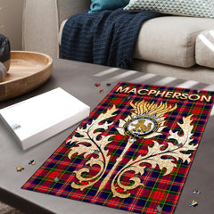 Clan MacPherson Modern Tartan Crest Thistle Jigsaw Puzzles Gift For Family YS65 Clan MacPherson Tartan Today