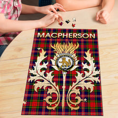 Clan MacPherson Modern Tartan Crest Thistle Jigsaw Puzzles Gift For Family YS65 Clan MacPherson Tartan Today
