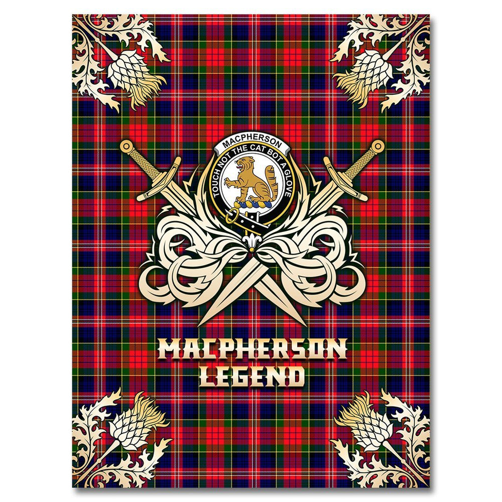 Clan MacPherson Modern Tartan Gold Courage Symbol Blanket UQ85 Clan MacPherson Tartan Today