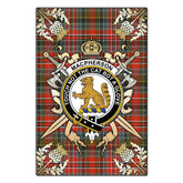 Clan MacPherson Weathered Tartan Crest Black Garden Flag - Gold Thistle NS95 Clan MacPherson Tartan Today
