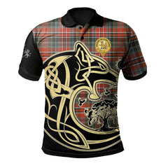 Clan MacPherson Weathered Tartan Polo Shirt Viking Wolf MC78 MacPherson Weathered Tartan Tartan Polo