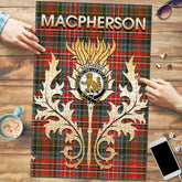 Clan MacPherson Weathered Tartan Crest Thistle Jigsaw Puzzles Gift For Family TK45 Clan MacPherson Tartan Today