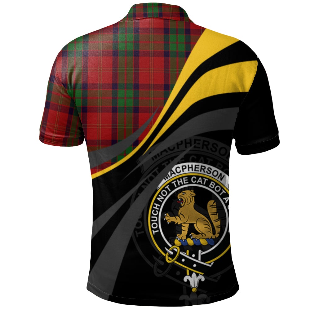 Clan MacPherson of Cluny Tartan Polo Shirt - Royal Coat Of Arms Style JG65 MacPherson of Cluny Tartan Tartan Polo