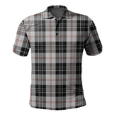 Clan MacPherson of Cluny Black and White Tartan Polo Shirt SP87 MacPherson of Cluny Black and White Tartan Tartan Polo