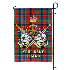 Custom Name Clan MacPherson Ancient Tartan Garden Flag with Clan Crest and the Golden Sword of Courageous Legacy ZP12
