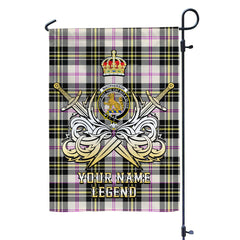 Custom Name Clan MacPherson Dress Ancient Tartan Garden Flag with Clan Crest and the Golden Sword of Courageous Legacy LO87