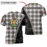 MacPherson Dress Modern Tartan Shirt with Scotland Coat of Arms & Custom Name BX98