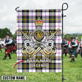 Personalized Custom Name Clan MacPherson Dress Modern Tartan Garden Flag with Clan Crest and the Golden Sword of Courageous Legacy SW99 - MacPherson Dress Modern Tartan Design, Scottish Heritage Gift