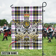 Personalized Custom Name Clan MacPherson Dress Modern Tartan Garden Flag with Clan Crest and the Golden Sword of Courageous Legacy SW99 - MacPherson Dress Modern Tartan Design, Scottish Heritage Gift