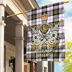 Custom Name Clan MacPherson Dress Modern Tartan Garden Flag with Clan Crest and the Golden Sword of Courageous Legacy SW99
