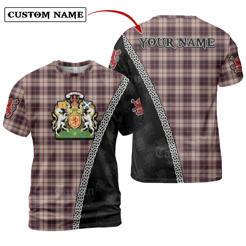 MacPherson Hunting Ancient Tartan Shirt with Scotland Coat of Arms & Custom Name HD51