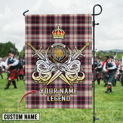 Personalized Custom Name Clan MacPherson Hunting Ancient Tartan Garden Flag with Clan Crest and the Golden Sword of Courageous Legacy MK83 - MacPherson Hunting Ancient Tartan Design, Scottish Heritage Gift