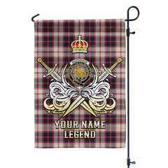 Custom Name Clan MacPherson Hunting Ancient Tartan Garden Flag with Clan Crest and the Golden Sword of Courageous Legacy MK83