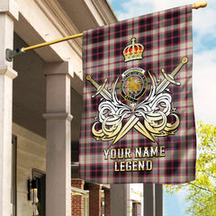 Custom Name Clan MacPherson Hunting Ancient Tartan Garden Flag with Clan Crest and the Golden Sword of Courageous Legacy MK83